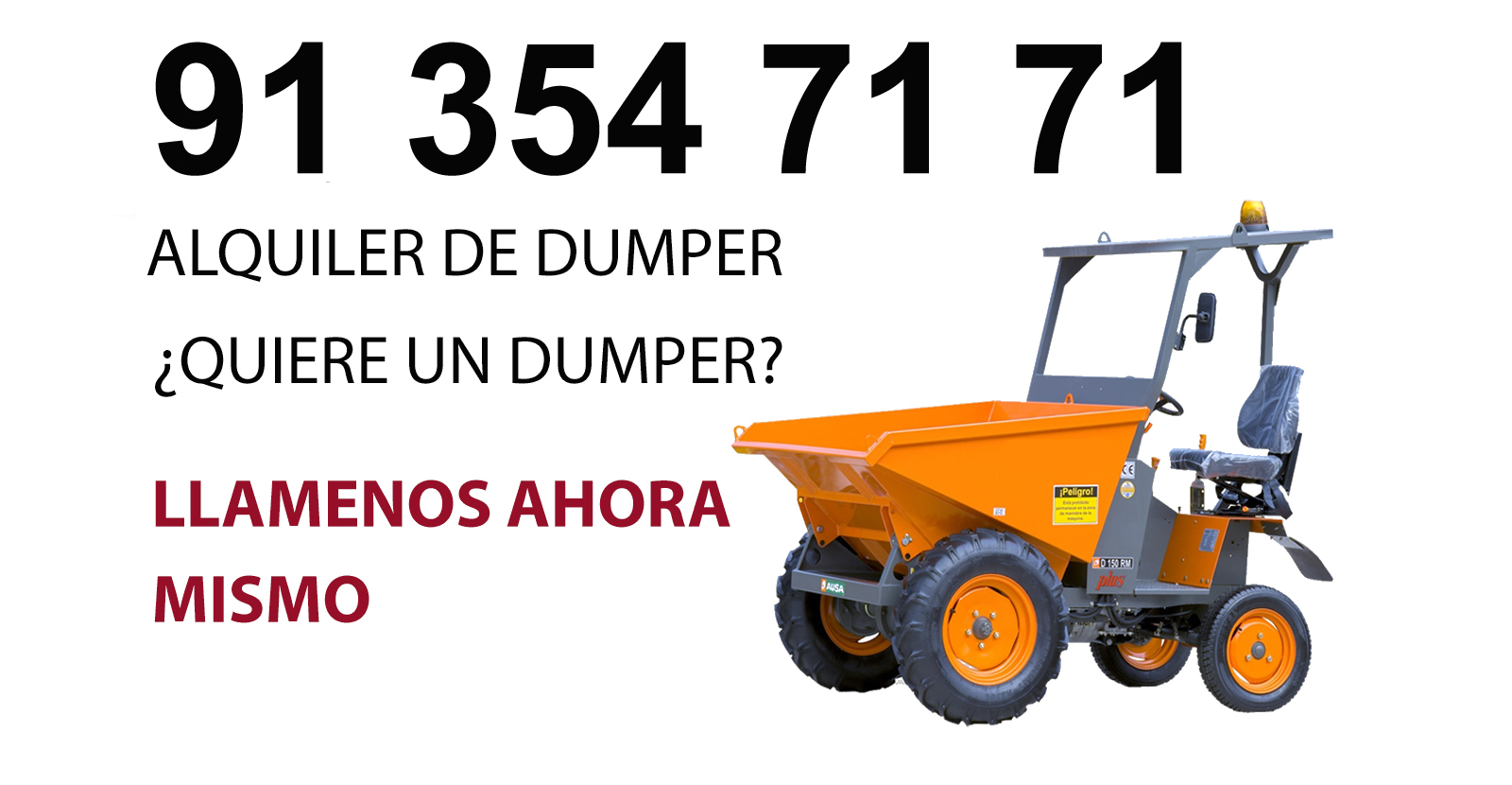 Maquina dumper de alquiler en Madrid