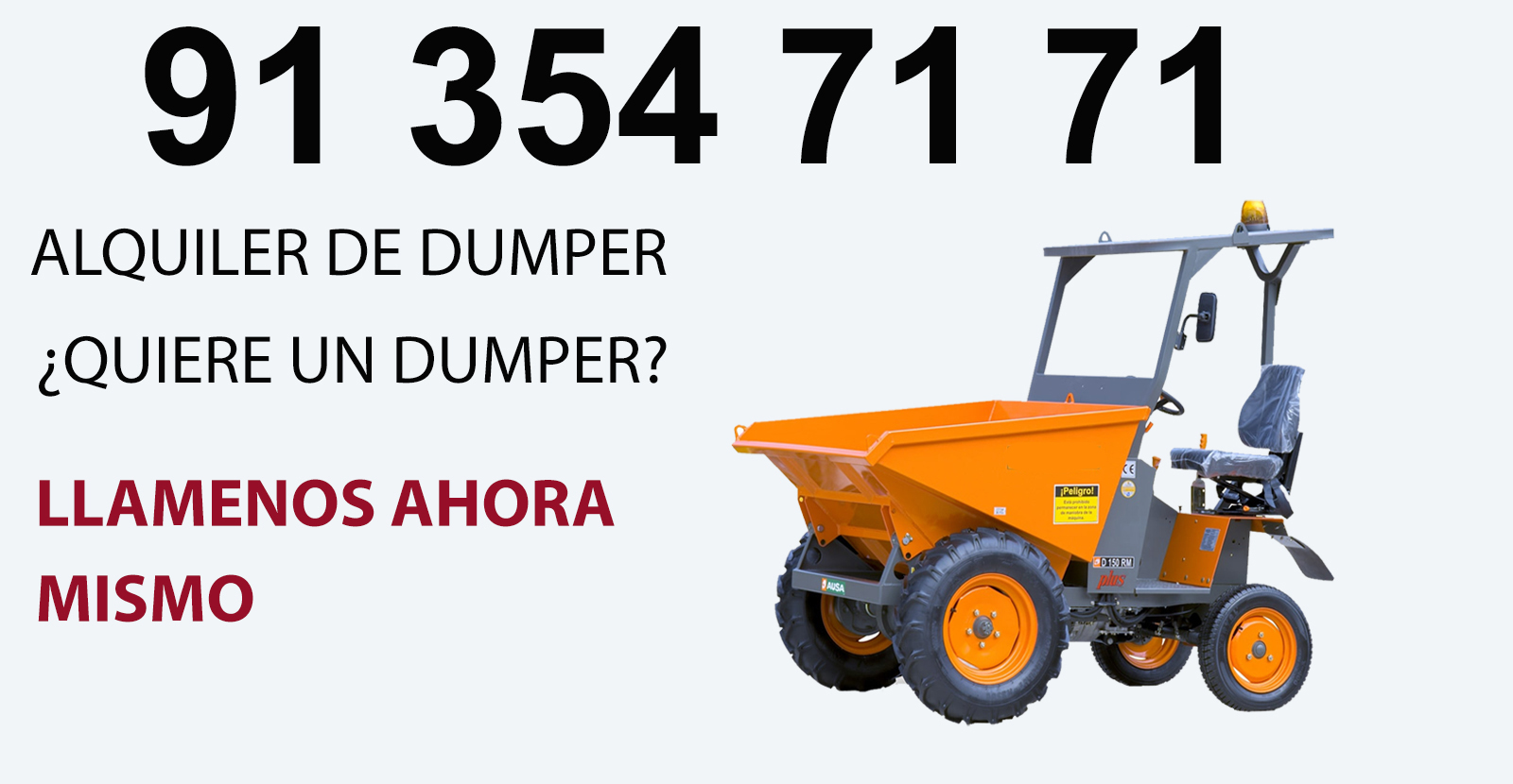 Maquina dumper de alquiler en Navacerrada