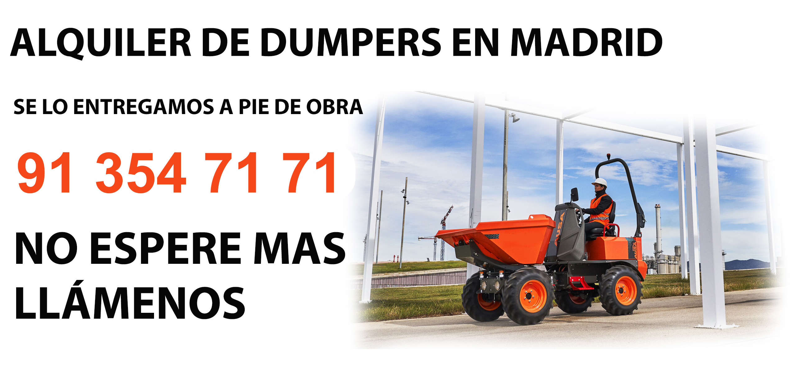 Alquiler Dumper en Navacerrada